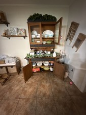 Antique Oak Hoosier Cabinet with Tambour Roll Front and Porcelain Work Surface Sellers / McDougall / Napanee — listing 2