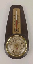 Vintage Taylor Instruments Weather Station Barometer & Thermometer in Broken-Arch Wood Case — listing 3