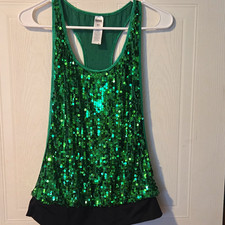 Balera Dancewear Gold Sequin Camisole Dance Leotard, Child Large (LC) — listing 2