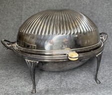 Vintage Silverplate Roll-Top Domed Butter Dish on Ball-and-Claw Feet — listing 3