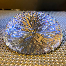 Cut Crystal Dome Lid with Faceted Finial, Pinwheel & Star Pattern, 6.25" Diameter — listing 6