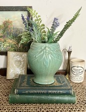 McCoy Pottery Leaf and Berry 6" Cornucopia Vase, Matched Pair, Yellow Glaze — listing 2