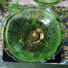 Green Depression Glass Ribbed Salad/Luncheon Plate — listing 4