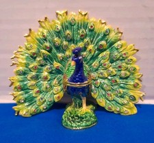 Enameled Jeweled Peacock Trinket Box with Rhinestone Accents — listing 3