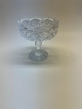 Vintage Pressed Glass Sugar Bowl and Creamer Set with Gold Trim Handles — listing 5