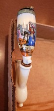 Antique German Porcelain Pipe Bowl with Hand-Painted Hunting Scenes and Pierced Metal Wind Cap — listing 4