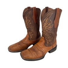 Ariat Men's Chocolate Brown Leather Western Cowboy Boots, Size 11, Square Toe, listing 3