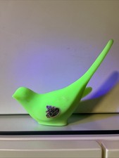 Vintage Green Glass Figural Bird Toothpick Holder / Candle Cup — listing 3