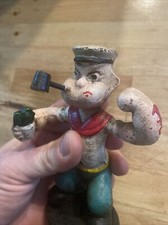 Vintage Cast Iron Sailor Boy with Scottie Dog Figural Planter / Vase — listing 5