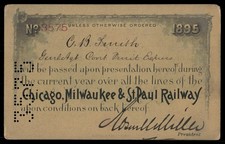 1900 Chicago, Milwaukee & St. Paul Railway Annual Employee Pass No. 4214 — listing 4