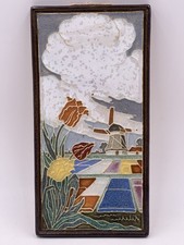 Antique Dutch Delft Polychrome Tulip Tile, Hand-Painted Tin-Glazed Earthenware, listing 3