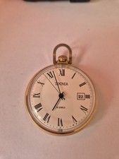 Sekonda Pocket Watch with Ornate Engraved Scrollwork Case Back and Chain — listing 5