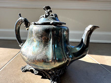 Antique Shaw & Fisher Sheffield Silver Plate Coffee Pot with Acanthus Feet — listing 6