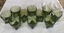 Vintage Anchor Hocking Avocado Green Textured Rocks Glass Tumblers, Set of 2, 3.5" Tall — listing 4