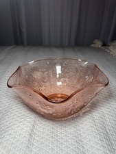 Pink Depression-Style Sandwich Glass Pattern Serving Plate / Chop Plate — listing 3