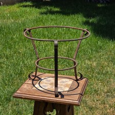 Vintage Wrought Iron Tole Three-Tier Plant Stand with Leaf and Bird Motif