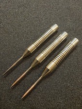 Nickel Silver 21g Steel Tip Darts, Set of 3, Made in England, with Leather Case — listing 4