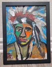 Framed Abstract Mixed-Media Painting, Signed and Dated 1993 — listing 4