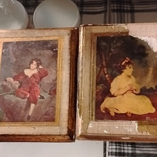 Vintage Florentine Wood Wall Plaque with Old Master Print, Made in Italy