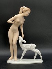 Porcelain Figurine of a Nude Dancing Woman with Applied Pink Roses — listing 5