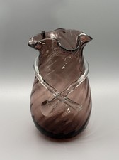 Vintage Threaded Amethyst Art Glass Vase — listing 6