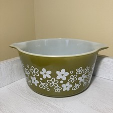 Vintage Pyrex Spring Blossom Green (Crazy Daisy) Cinderella Mixing Bowl #441 — listing 5