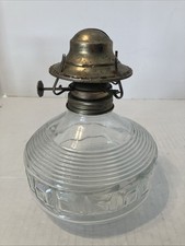 Vintage Koadan Ltd Red Swirl Glass Oil Lamp with Christmas Horn Hurricane Chimney — listing 4