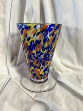 Hand-Blown Green Rim Bubble Glass Goblets, Pair — listing 5