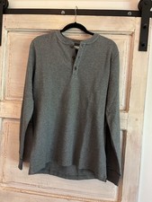 Criquet Men's Red Fleece Henley Pullover with Black Contrast Trim and Snap Chest Pocket — listing 3