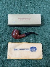 Vintage Mastercraft Meerschaum-Inlaid Briar Tobacco Pipe with Original Box and Sleeve