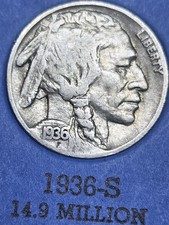 1936-S Buffalo Nickel (Indian Head Five Cents) — listing 3