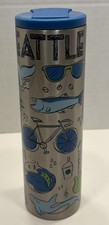 Starbucks Seattle City Stainless Steel Tumbler with Teal Flip-Top Lid — listing 5