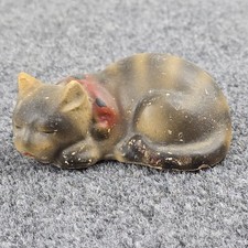 Vintage Chalkware Kitten on Pillow Carnival Prize Figurine / Bank