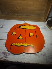 Vintage Embossed Die Cut Cardboard Jack-O-Lantern Pumpkin Halloween Decoration, Made in USA, 12 inch, listing 4
