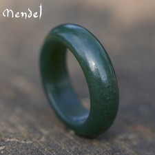 Vintage Men's Yellow Gold-Tone Green Jade Cabochon Signet-Style Ring — listing 6