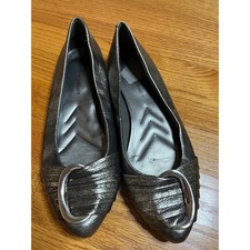 Andrew Geller Women's Leather Ballet Flats with Bow and Snakeskin Cap Toe — listing 6