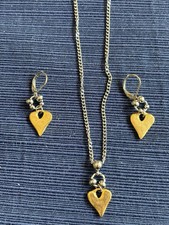 Gold-Tone Rhinestone Open Heart Pendant Necklace & Stud Earring Gift Set — listing 3