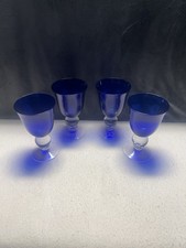 Set of 4 Cobalt Blue Glass Goblets — listing 3