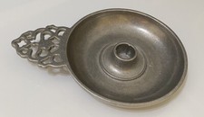 Vintage Carson Pewter Chamberstick Candle Holder with Finger Loop Handle — listing 6