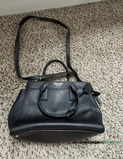 Black Saffiano Leather Flap Wallet-on-Chain Crossbody Bag with Silver Hardware — listing 6
