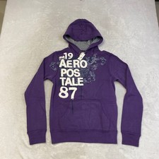 Aeropostale Sport Pink Pullover Hoodie with Gold Foil Laurel Logo