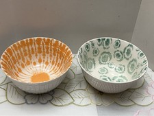 Signature Housewares Stoneware Cereal Bowl Blue Red Boho Pattern — listing 4