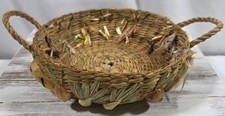 Vintage Wicker Casserole Carrier Caddy with Black Metal Handle Frame, 10.5 x 14.75 in — listing 4