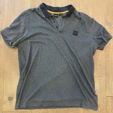 Hugo Boss Men's Black Piqué Cotton Polo Shirt with Contrast Tipping — listing 6