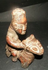 African Terracotta Equestrian Figure, Horse and Rider Group with Beaded Adornment, listing 2
