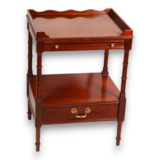 Vintage Style Accent Side Table with Gallery Top and Splayed Saber Legs — listing 4
