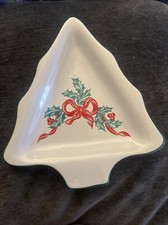 International China Company Christmas Holly & Ribbon Tree-Shaped Candy/Serving Dish — listing 2