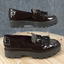 Franco Sarto Cognac Patent Leather Pointed-Toe Kiltie Loafers with Gold Horsebit — listing 2