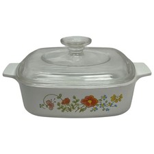 Corning Ware Wildflower Pattern 1-Quart Casserole Dish with Pyrex Lid — listing 5