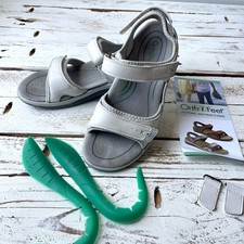 OrthoFeet Men's Leather Slide Sandals, Size 13 Extra Wide